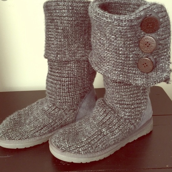 UGG Shoes - Gray Crochet Uggs